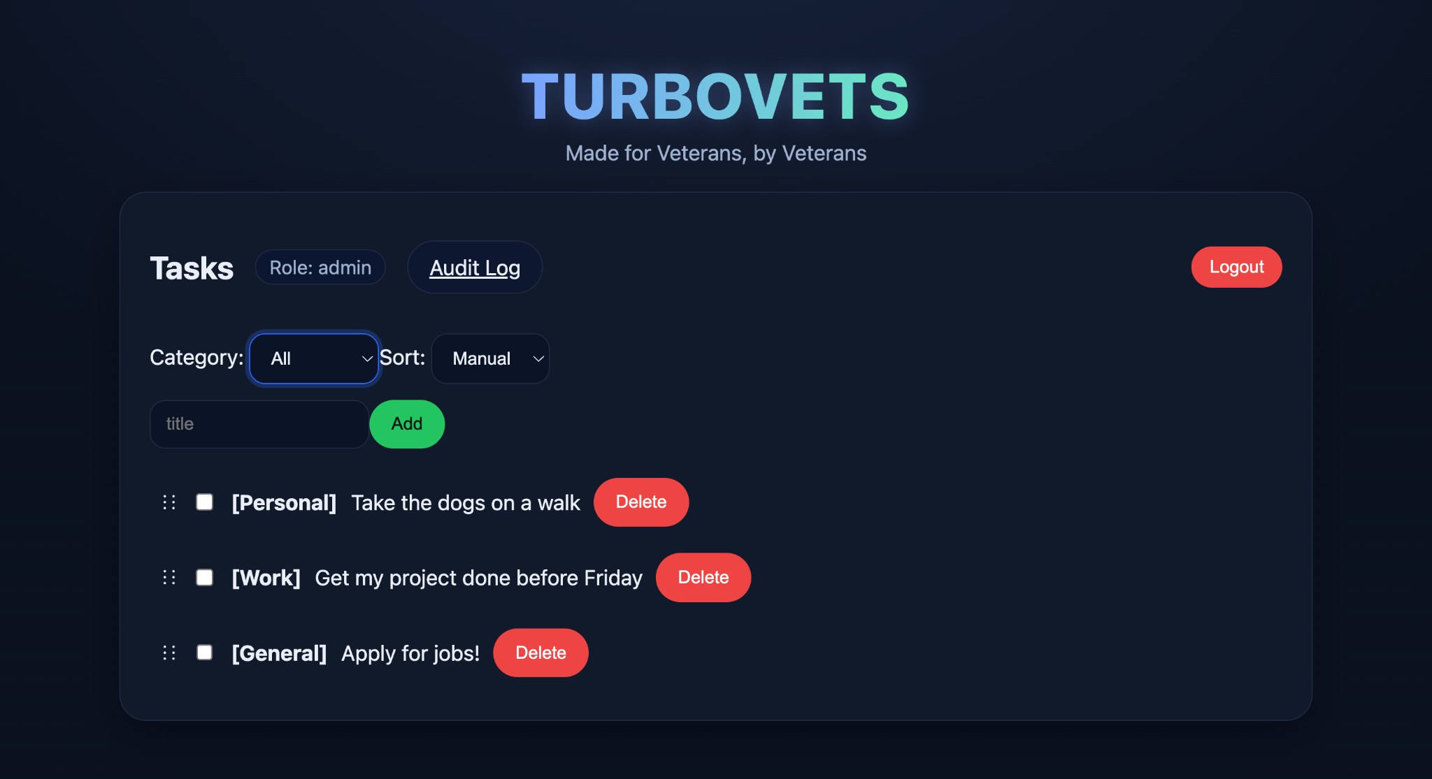 Turbovets — task management for veterans, by veterans